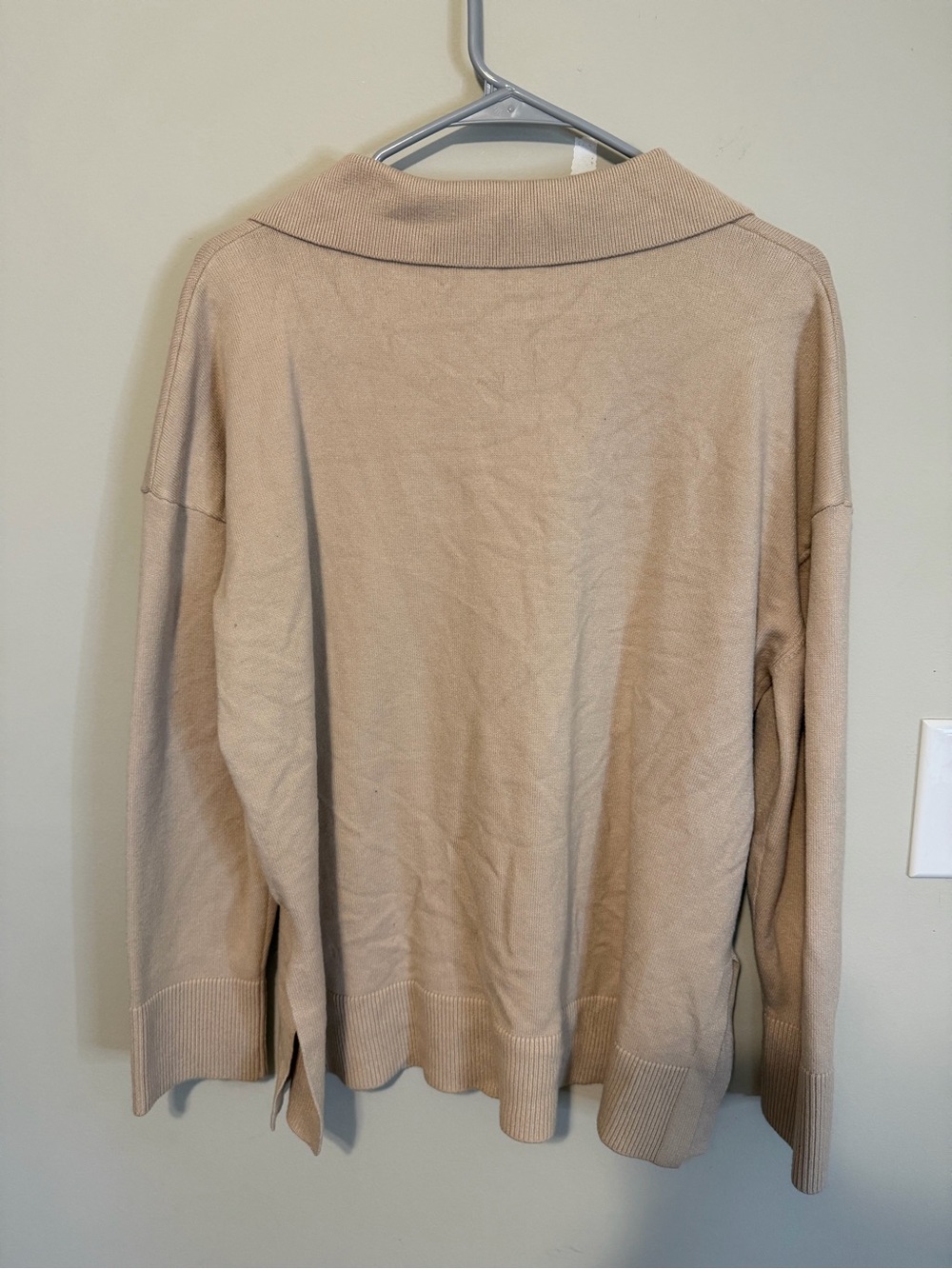 Lillusory Women's Oversized Collared V-Neck Knit Sweater - Picture 4 of 6